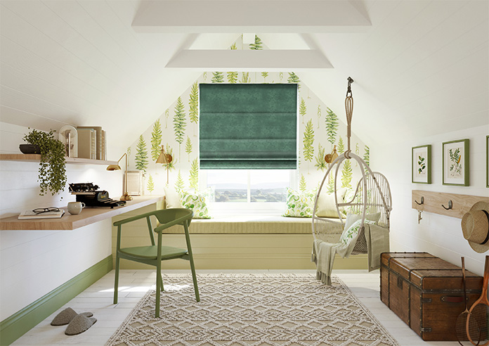 Florence Faux Suede, Fern Green - Roman Blind - Image 8